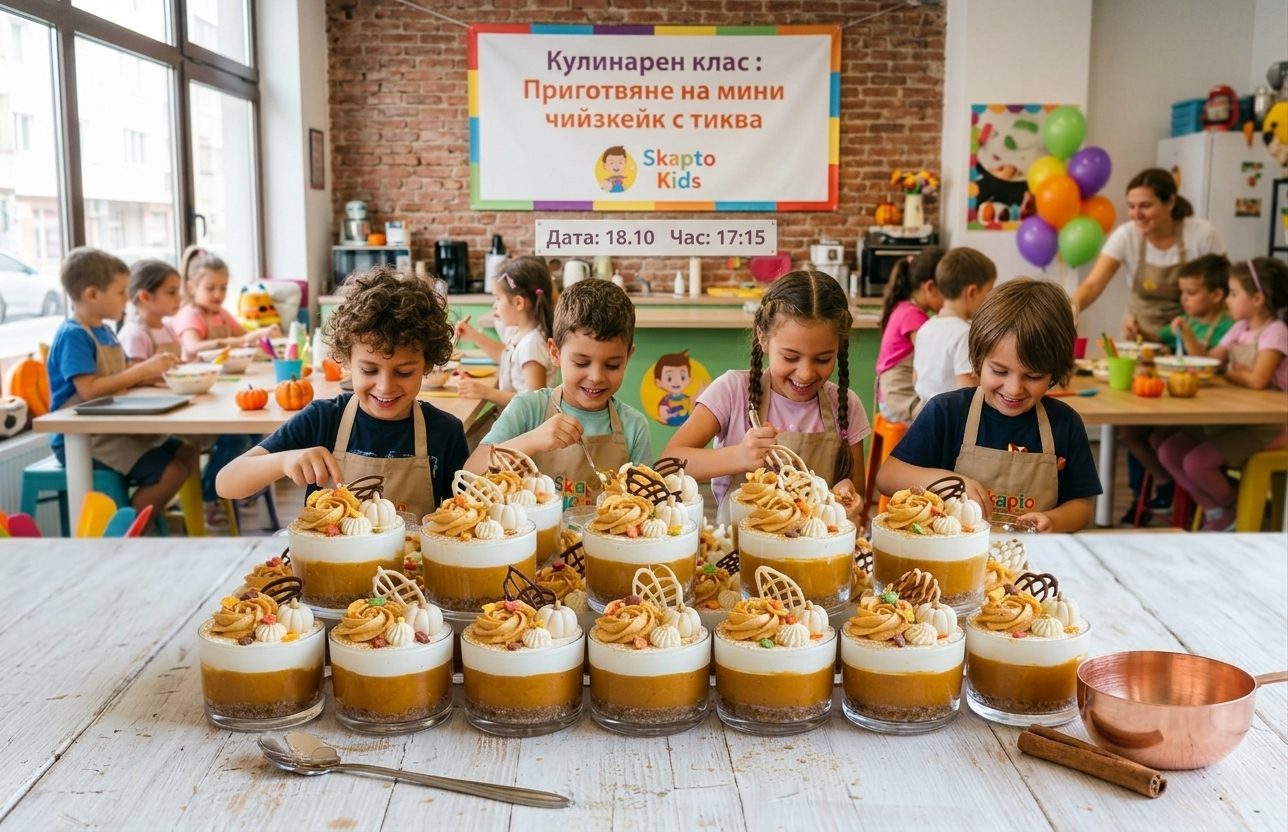 Kулинарен клас: Приготвяне на мини чийзкейк с тиква. 🎃🍰